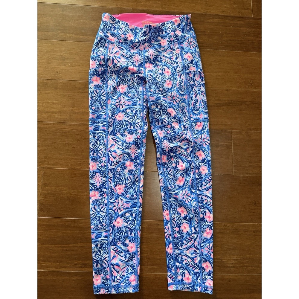 Lilly Pulitzer UPF 50+ Luxletic Weekender Floral High-Rise Crop Leggings Sz XS